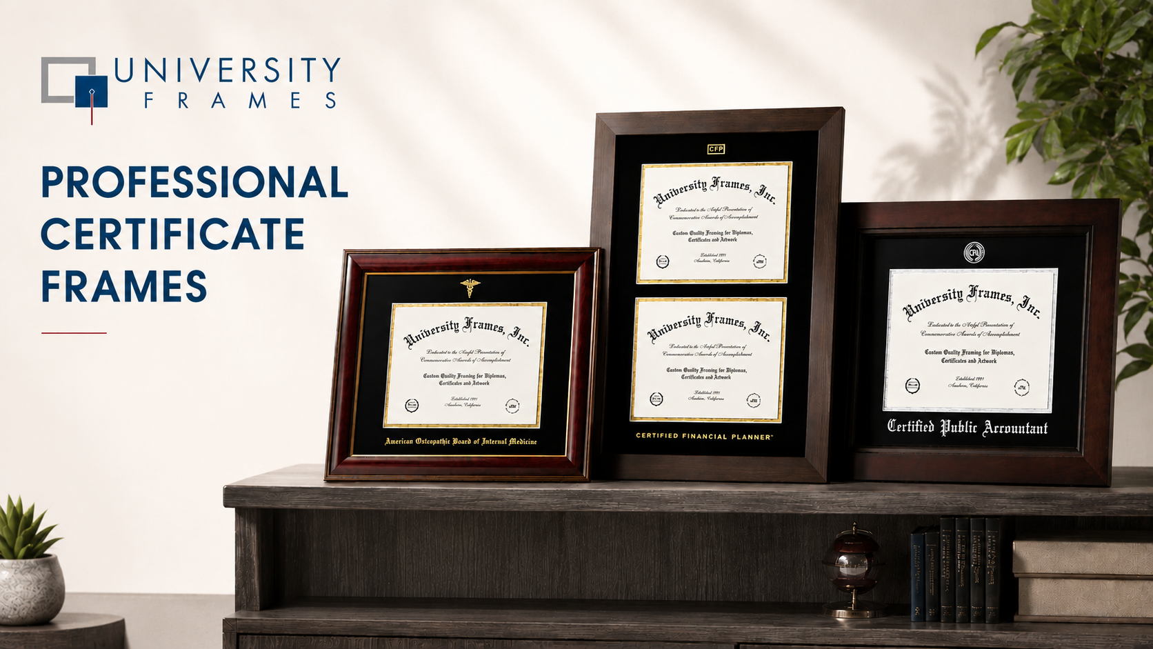 Professional Certificate Frames: What Doctors, Lawyers, CPAs, and Financial Advisors Should Look For