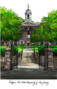 David Frame Rutgers Rutgers University Triple Opening with Campus Image Frame in Classic ...