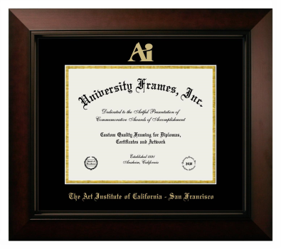 Art Institute of California-San Francisco Diploma Frame in Legacy Black Cherry with Black & Gold Mats for document: 8 1/2"h x 11"w  