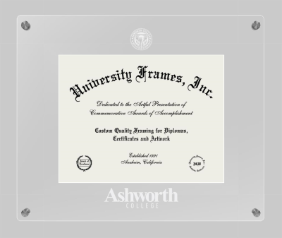 Ashworth College Lucent Clear-over-Clear Frame in Lucent Clear Moulding with Lucent Clear Mat for document: 8 1/2"h x 11"w  