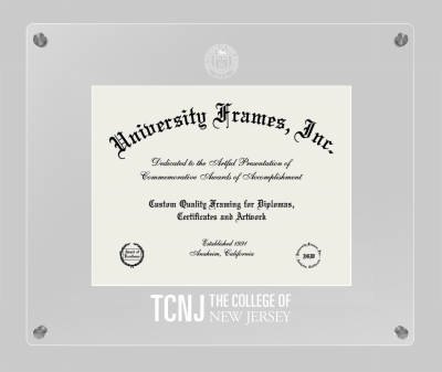 College of New Jersey Lucent Clear-over-Clear Frame in Lucent Clear Moulding with Lucent Clear Mat for document: 8 1/2"h x 11"w  