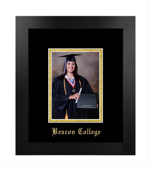 Beacon College 5 x 7 Portrait Frame in Manhattan Black with Black & Gold Mats