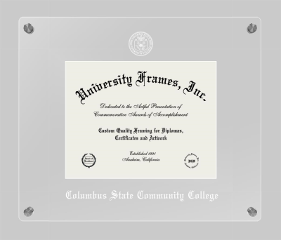 Columbus State Community College Lucent Clear-over-Clear Frame in Lucent Clear Moulding with Lucent Clear Mat for document: 7"h x 9"w  