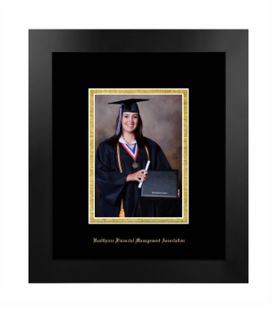 Healthcare Financial Management Association 5 x 7 Portrait Frame in Manhattan Black with Black & Gold Mats