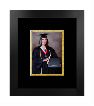 Coosa Valley Technical College 5 x 7 Portrait Frame in Manhattan Black with Black & Gold Mats