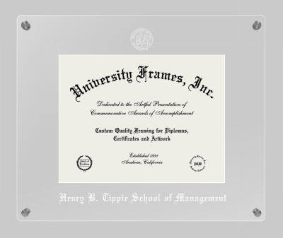 Henry B. Tippie School of Management Lucent Clear-over-Clear Frame in Lucent Clear Moulding with Lucent Clear Mat for document: 8 1/2"h x 11"w  