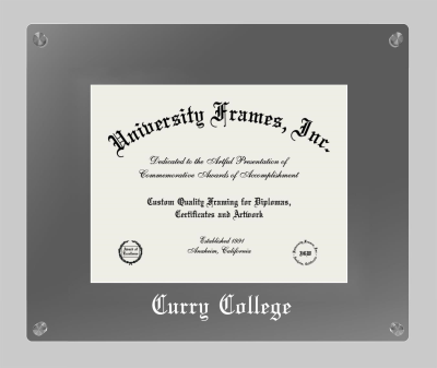 Curry College Lucent Clear-over-Smoke Frame in Lucent Smoke Moulding with Lucent Smoke Mat for document: 8 1/2"h x 11"w  