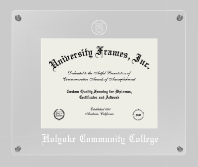 Holyoke Community College Lucent Clear-over-Clear Frame in Lucent Clear Moulding with Lucent Clear Mat for document: 8 1/2"h x 11"w  