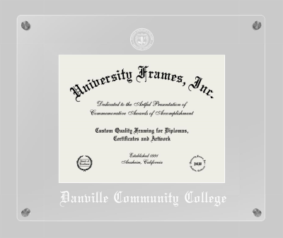 Danville Community College Lucent Clear-over-Clear Frame in Lucent Clear Moulding with Lucent Clear Mat for document: 8 1/2"h x 11"w  