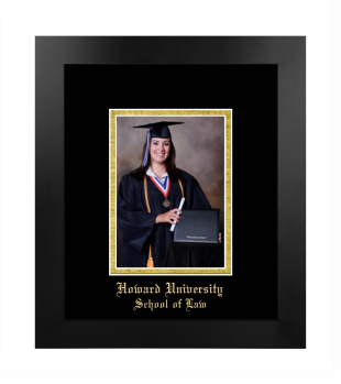 Howard University School of Law 5 x 7 Portrait Frame in Manhattan Black with Black & Gold Mats