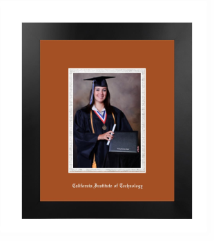 California Institute of Technology 5 x 7 Portrait Frame in Manhattan Black with Burnt Orange & Silver Mats