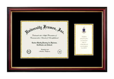 California State Polytechnic University Pomona College of Business Administration Diploma with Announcement Frame in Petite Mahogany with Gold Trim with Black & Gold Mats for document: 8 1/2"h x 11"w  , diploma: 7"h x 4"w  