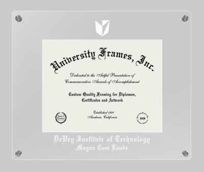 DeVry Institute of Technology Magna Cum Laude (Phoenix, Arizona) Lucent Clear-over-Clear Frame in Lucent Clear Moulding with Lucent Clear Mat for document: 8 1/2"h x 11"w  