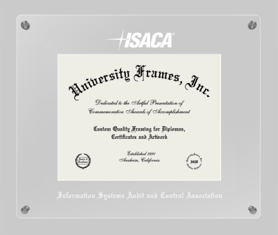 Information Systems Audit and Control Association Lucent Clear-over-Clear Frame in Lucent Clear Moulding with Lucent Clear Mat for document: 8 1/2"h x 11"w  
