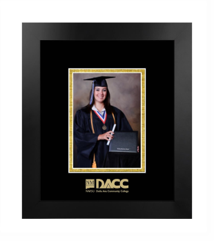 Dona Ana Community College 5 x 7 Portrait Frame in Manhattan Black with Black & Gold Mats