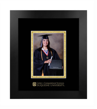 Duquesne University Center for Computational Sciences 5 x 7 Portrait Frame in Manhattan Black with Black & Gold Mats