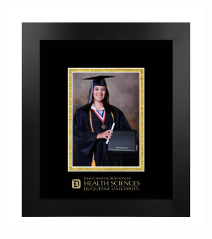 Duquesne University John G. Rangos, Sr. School of Health Sciences 5 x 7 Portrait Frame in Manhattan Black with Black & Gold Mats
