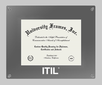 ITIL Lucent Clear-over-Smoke Frame in Lucent Smoke Moulding with Lucent Smoke Mat for document: 8 1/2"h x 11"w  