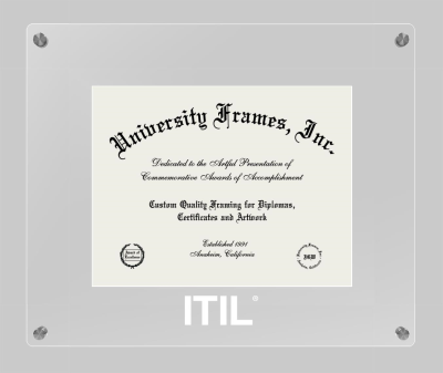 ITIL Lucent Clear-over-Clear Frame in Lucent Clear Moulding with Lucent Clear Mat for document: 8 1/2"h x 11"w  