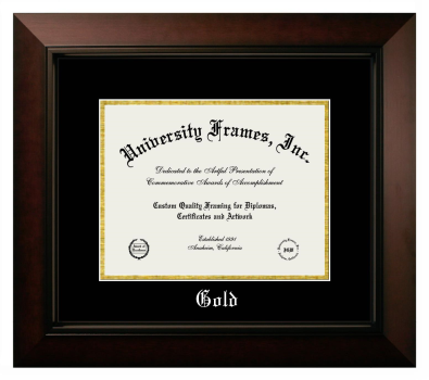 Eckerd College Diploma Frame in Legacy Black Cherry with Black & Gold Mats for document: 8 1/2"h x 11"w  