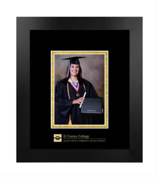 El Centro Community College 5 x 7 Portrait Frame in Manhattan Black with Black & Gold Mats