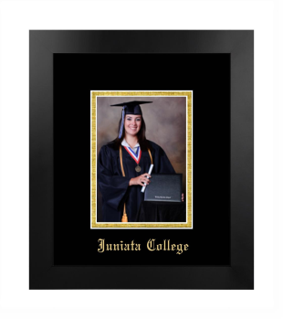 Juniata College 5 x 7 Portrait Frame in Manhattan Black with Black & Gold Mats