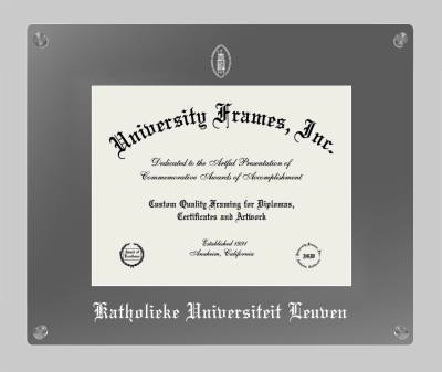 Katholieke Universiteit Leuven Lucent Clear-over-Smoke Frame in Lucent Smoke Moulding with Lucent Smoke Mat for document: 8 1/2"h x 11"w  