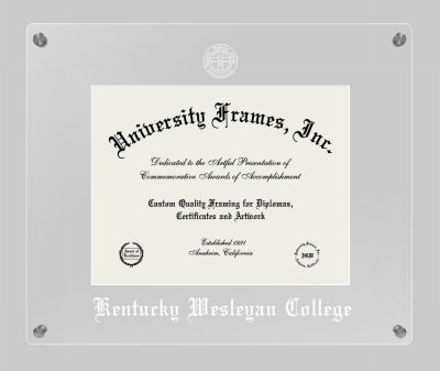 Kentucky Wesleyan College Lucent Clear-over-Clear Frame in Lucent Clear Moulding with Lucent Clear Mat for document: 8 1/2"h x 11"w  