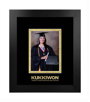 KUKKIWON - World taekwondo Headquarters 5 x 7 Portrait Frame in Manhattan Black with Black & Gold Mats