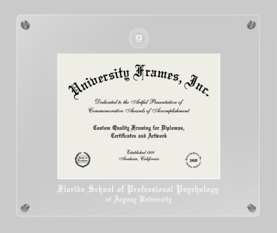 Florida School of Professional Psychology at Argosy University Lucent Clear-over-Clear Frame in Lucent Clear Moulding with Lucent Clear Mat for document: 8 1/2"h x 11"w  