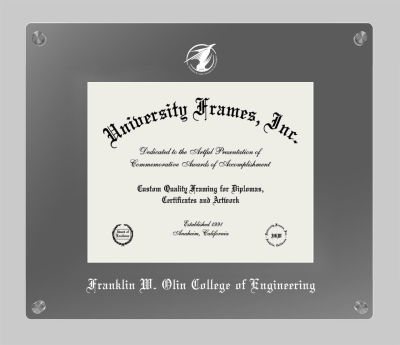 Franklin W. Olin College of Engineering Lucent Clear-over-Smoke Frame in Lucent Smoke Moulding with Lucent Smoke Mat for document: 8"h x 10"w  