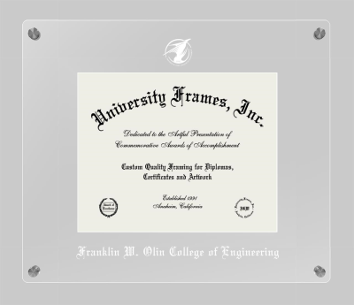 Franklin W. Olin College of Engineering Lucent Clear-over-Clear Frame in Lucent Clear Moulding with Lucent Clear Mat for document: 8"h x 10"w  