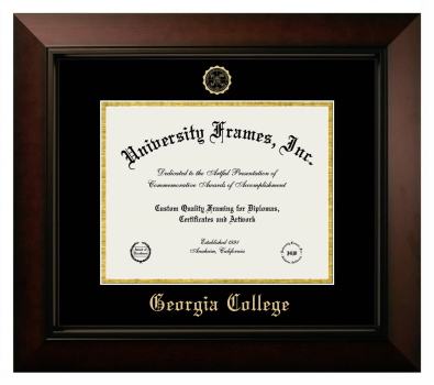 Georgia College Diploma Frame in Legacy Black Cherry with Black & Gold Mats for document: 8 1/2"h x 11"w  