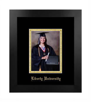 Liberty University 5 x 7 Portrait Frame in Manhattan Black with Black & Gold Mats