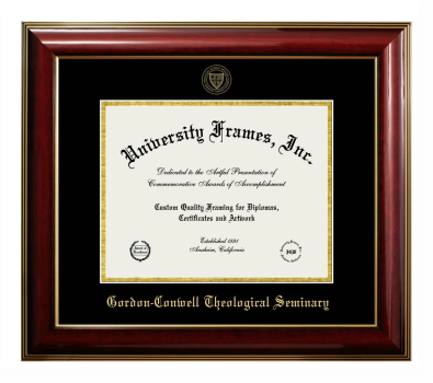 Gordon-Conwell Theological Seminary Diploma Frame in Classic Mahogany with Gold Trim with Black & Gold Mats for document: 8 1/2"h x 11"w  