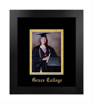 Grace College 5 x 7 Portrait Frame in Manhattan Black with Black & Gold Mats