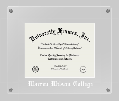 Warren Wilson College Lucent Clear-over-Clear Frame in Lucent Clear Moulding with Lucent Clear Mat for document: 8 1/2"h x 11"w  