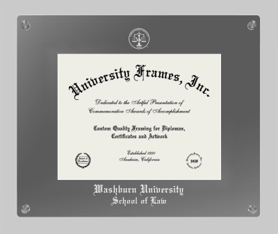 Washburn University School of Law Lucent Clear-over-Smoke Frame in Lucent Smoke Moulding with Lucent Smoke Mat for document: 8 1/2"h x 11"w  