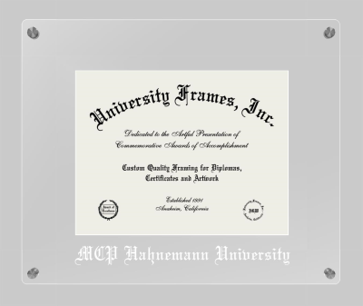 MCP Hahnemann University Lucent Clear-over-Clear Frame in Lucent Clear Moulding with Lucent Clear Mat for document: 8 1/2"h x 11"w  