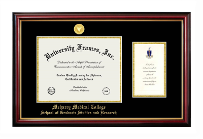 Meharry Medical College School of Graduate Studies and Research Diploma with Announcement Frame in Petite Mahogany with Gold Trim with Black & Gold Mats for document: 8 1/2"h x 11"w  , diploma: 7"h x 4"w  