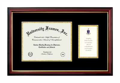 West Georgia Technical College Diploma with Announcement Frame in Petite Mahogany with Gold Trim with Black & Gold Mats for document: 8 1/2"h x 11"w  , diploma: 7"h x 4"w  