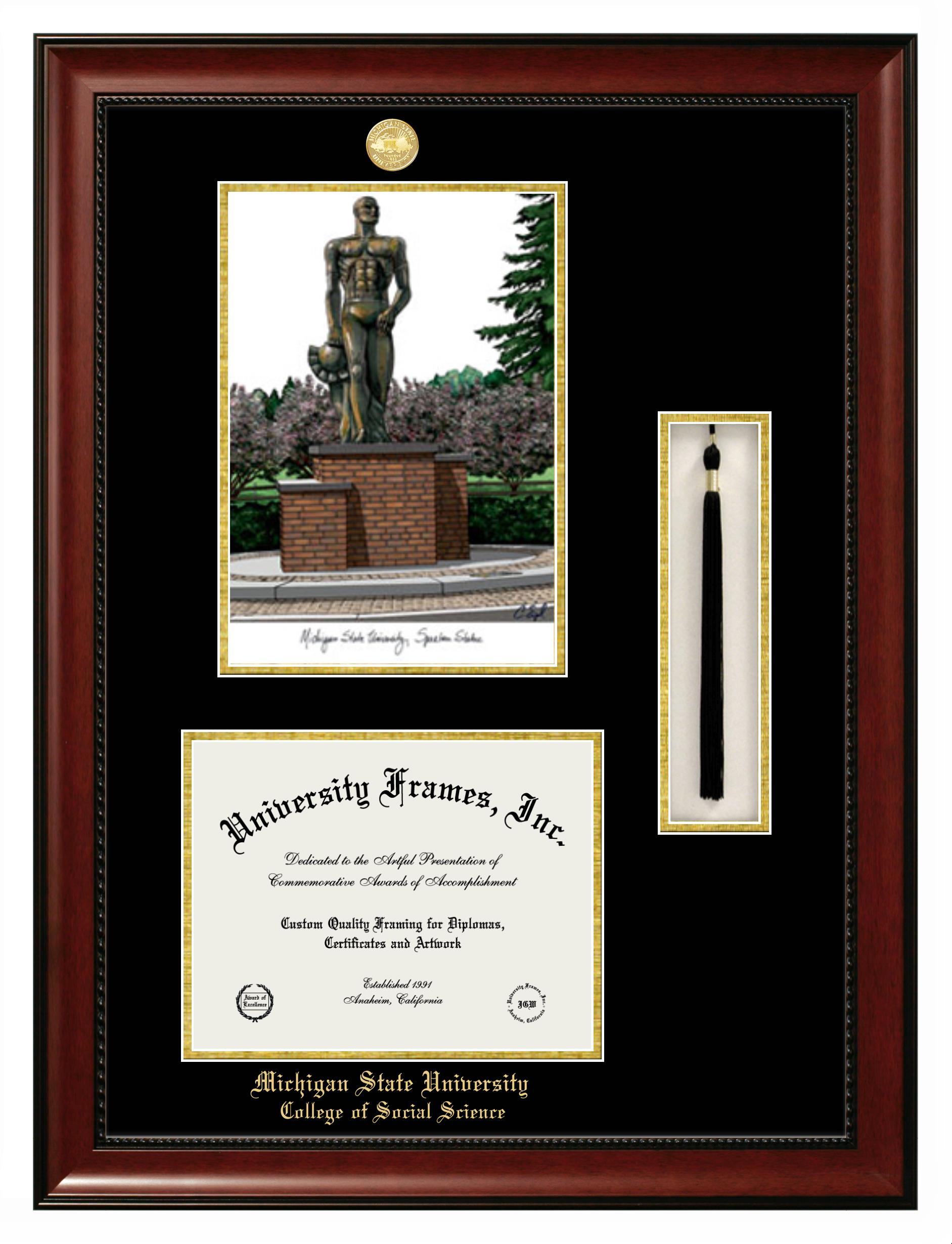 Michigan State Frame Michigan State University College of Social Science Diploma Frame ...