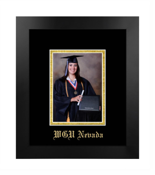 Western Governors University (Nevada) 5 x 7 Portrait Frame in Manhattan Black with Black & Gold Mats
