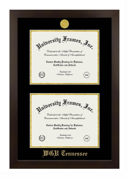 Western Governors University (Tennessee) Double Diploma Frame in Manhattan Espresso with Black & Gold Mats for document: 8 1/2"h x 11"w  , document: 8 1/2"h x 11"w  