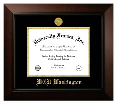 Western Governors University (Washington) Diploma Frame in Legacy Black Cherry with Black & Gold Mats for document: 8 1/2"h x 11"w  