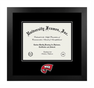 Western Kentucky University College of Education and Behavioral Sciences Logo Mat Frame in Manhattan Black with  Mat for document: 8 1/2"h x 11"w  