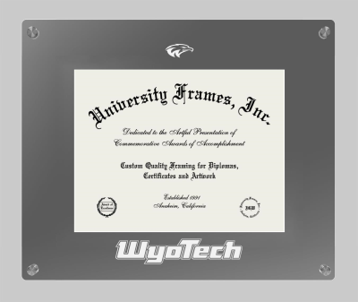 Wyotech Lucent Clear-over-Smoke Frame in Lucent Smoke Moulding with Lucent Smoke Mat for document: 8 1/2"h x 11"w  