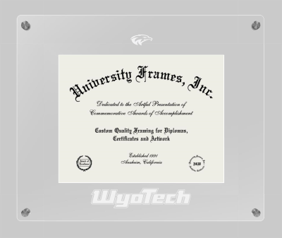 Wyotech Lucent Clear-over-Clear Frame in Lucent Clear Moulding with Lucent Clear Mat for document: 8 1/2"h x 11"w  