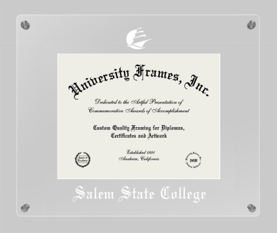 Salem State College Lucent Clear-over-Clear Frame in Lucent Clear Moulding with Lucent Clear Mat for document: 8 1/2"h x 11"w  