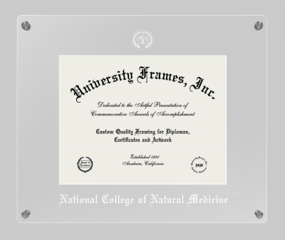 National College of Natural Medicine Lucent Clear-over-Clear Frame in Lucent Clear Moulding with Lucent Clear Mat for document: 8 1/2"h x 11"w  